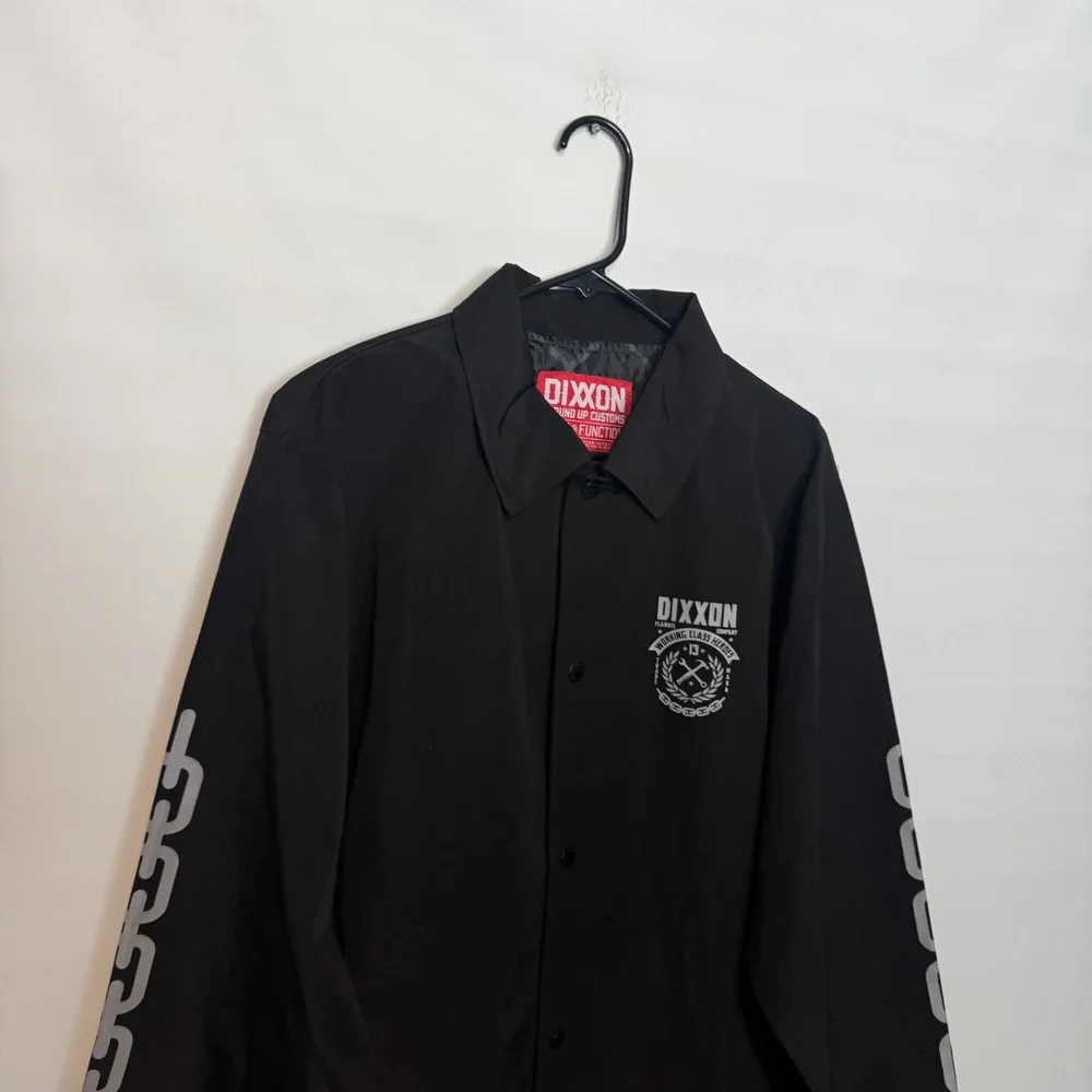 Dixxon Flannel Co Jacket Mens Large Black Weld Coaches Windbreaker Snap Button